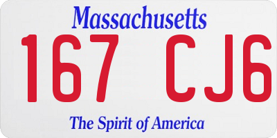 MA license plate 167CJ6
