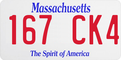 MA license plate 167CK4