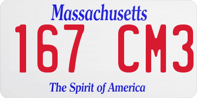 MA license plate 167CM3
