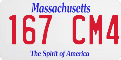 MA license plate 167CM4