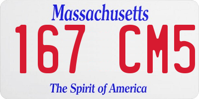 MA license plate 167CM5