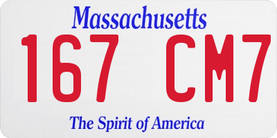 MA license plate 167CM7