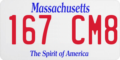 MA license plate 167CM8