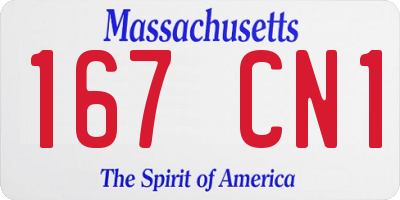 MA license plate 167CN1