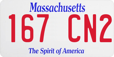 MA license plate 167CN2