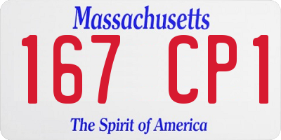 MA license plate 167CP1