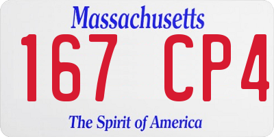 MA license plate 167CP4