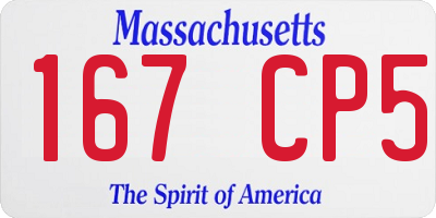 MA license plate 167CP5