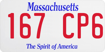 MA license plate 167CP6