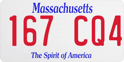 MA license plate 167CQ4
