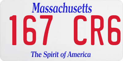 MA license plate 167CR6