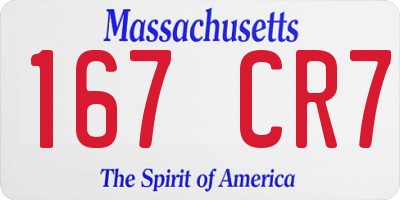 MA license plate 167CR7