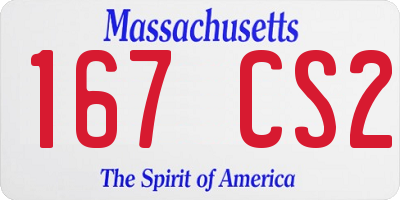 MA license plate 167CS2