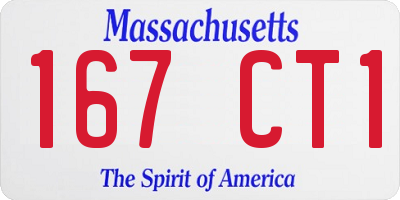 MA license plate 167CT1