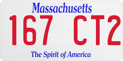 MA license plate 167CT2