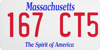 MA license plate 167CT5
