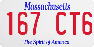 MA license plate 167CT6