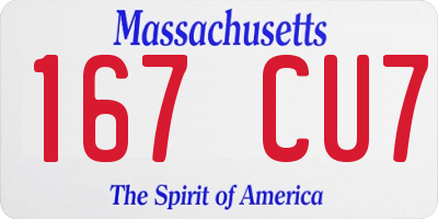 MA license plate 167CU7