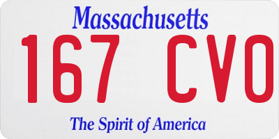 MA license plate 167CV0