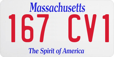 MA license plate 167CV1