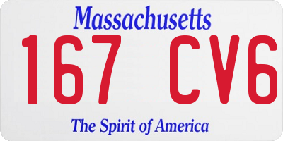 MA license plate 167CV6