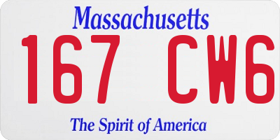 MA license plate 167CW6