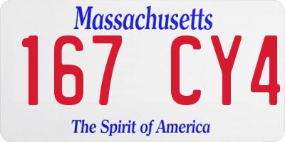 MA license plate 167CY4
