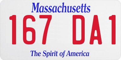 MA license plate 167DA1