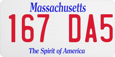 MA license plate 167DA5