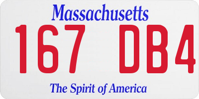 MA license plate 167DB4