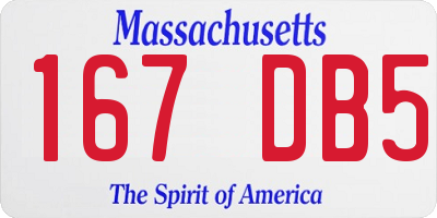MA license plate 167DB5