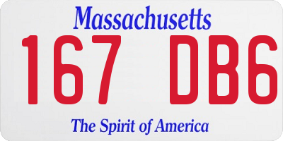 MA license plate 167DB6