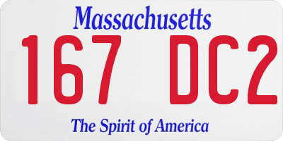 MA license plate 167DC2