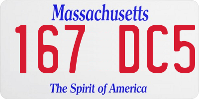 MA license plate 167DC5