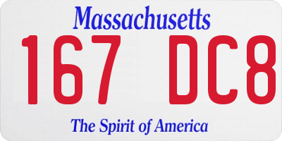 MA license plate 167DC8