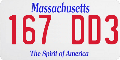 MA license plate 167DD3