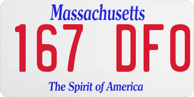 MA license plate 167DF0