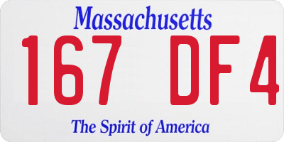 MA license plate 167DF4
