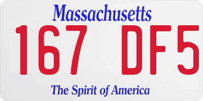 MA license plate 167DF5