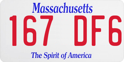 MA license plate 167DF6