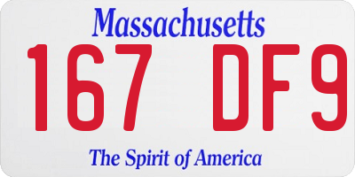 MA license plate 167DF9