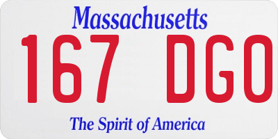MA license plate 167DG0