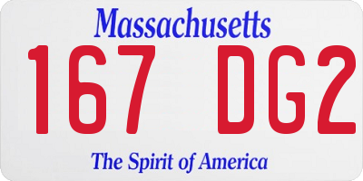MA license plate 167DG2