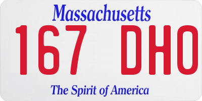MA license plate 167DH0
