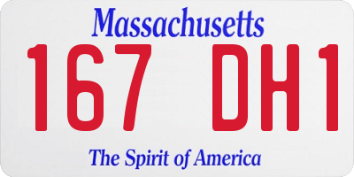 MA license plate 167DH1