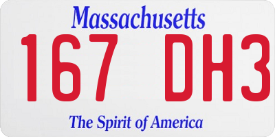 MA license plate 167DH3