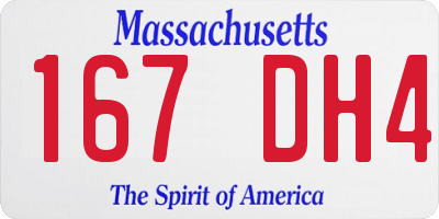 MA license plate 167DH4