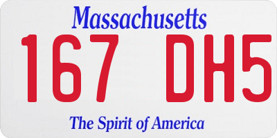 MA license plate 167DH5