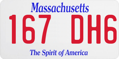 MA license plate 167DH6