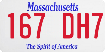 MA license plate 167DH7